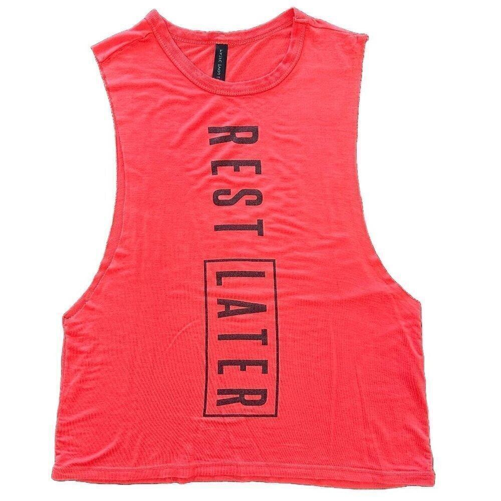 Rest Later Open Side Muscle Tee, XS